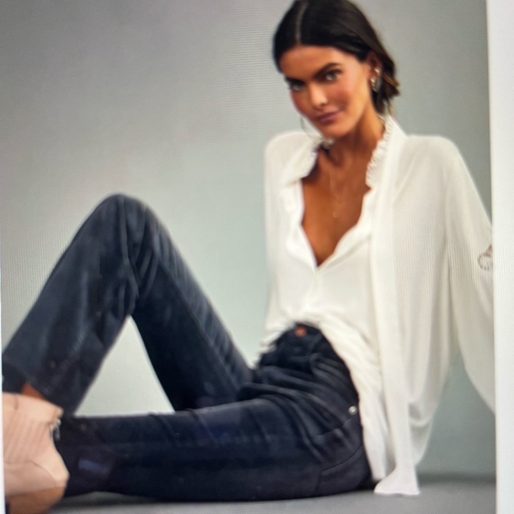 New Anthropologie Pilcro The Icon Flare Corduroy Jeans Black Size 24